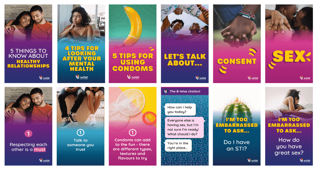 A range of visuals from Young Africa Live social media marketing